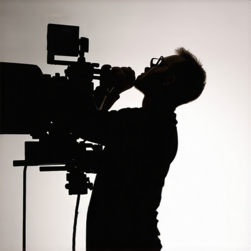 Advanced Cinematography Techniques Cinematographer calibrating lens profiles with sophisticated lighting equipment