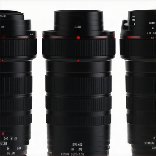 High-Quality Cinema Lenses Optical Elements Close-up view of professional cine lens' optical elements highlighting high-quality glass and coatings.
