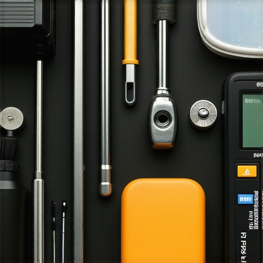 Close-up of tools used for maintaining professional film supports and lenses.