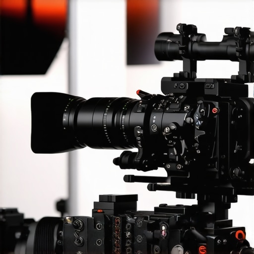 Maintenance tools on a cine support rig Support rig with calibration and maintenance tools for cinema equipment