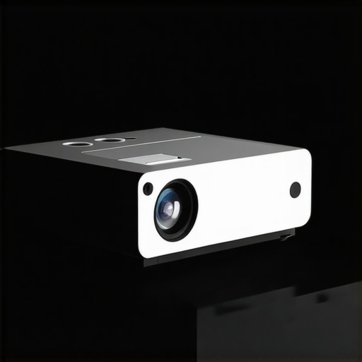 Projector setup with blackout seals and room light controls.