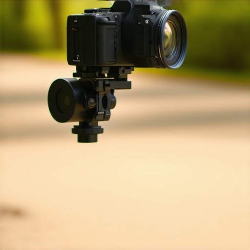 Stabilized high-res camera setup outdoors Camera stabilization gear supporting a 16K camera in outdoor environment