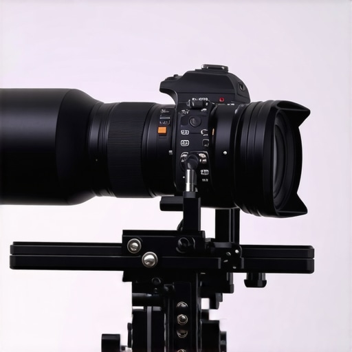 Detailed view of a camera support system featuring nano-coated components for stability