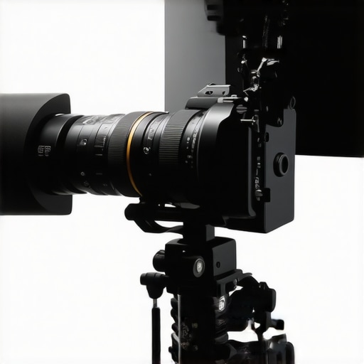 Close-up of a cinematography setup demonstrating flare-resistant lenses and proper lighting for bloom control.