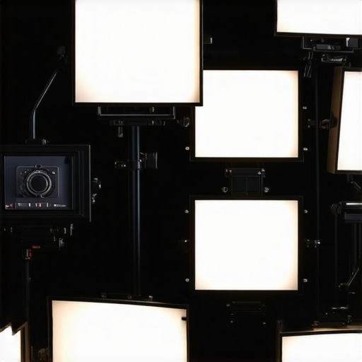 Camera support and lighting equipment ready for shooting