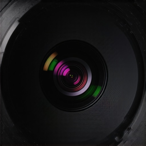 Inside a Premium Cine Lens Detailed view of a cine lens showing lens elements and coatings.