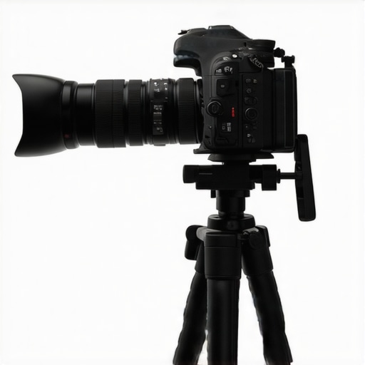 Professional Filmmaking Support System A filmmaker's support gear setup including tripods, support rigs, and lighting