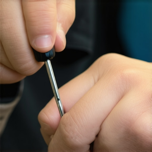 Camera Support Maintenance in Action Technician tightening support gear with Precision Screwdriver