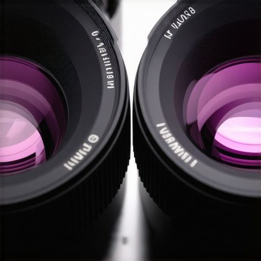 Detailed close-up of high-quality cine lenses with reflections