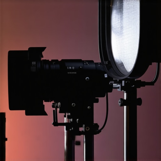 Professional cinema lighting and calibration tools arranged in a studio for maintenance and setup