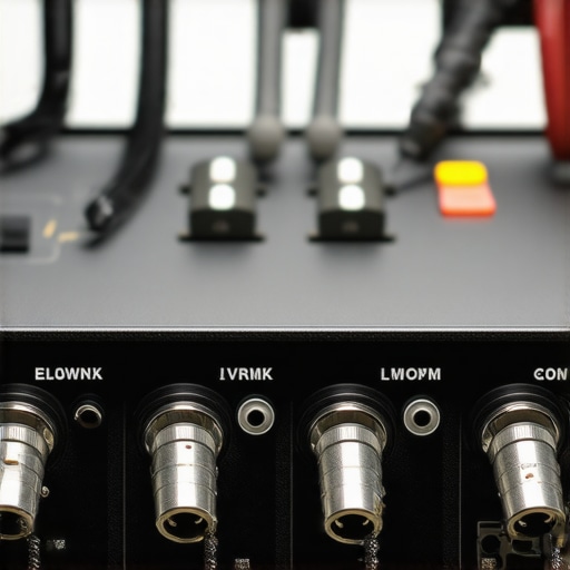 Professional audio equipment with properly grounded cables and connections in a studio environment