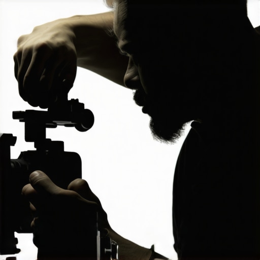 Technician applying lubricant to a camera gimbal's joints to reduce noise