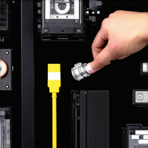 Technician adjusting professional film lighting gear with tools.