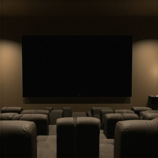 Projection screen showcasing deep blacks and high contrast in a dark room.