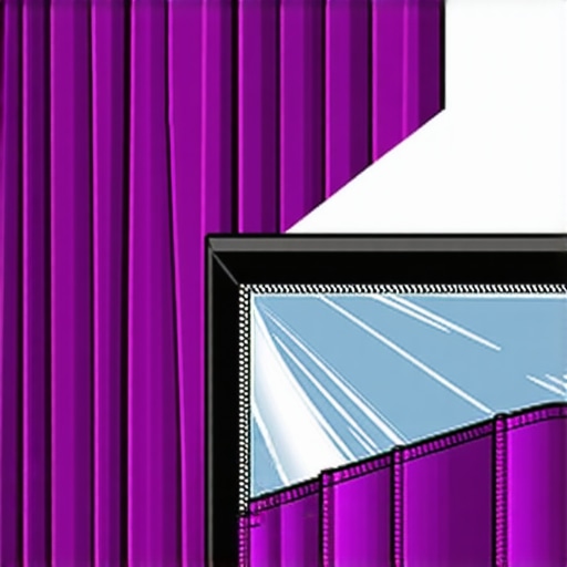 Step-by-step illustration of attaching velvet borders to a projection screen