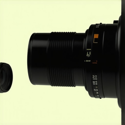 Vintage Cine Lens Detail Close-up of a vintage cine lens emphasizing focus rings and optical quirks