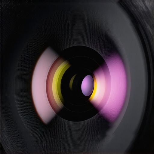 High-Quality Cine Lens A detailed close-up of a professional cine lens highlighting internal coatings and build quality.